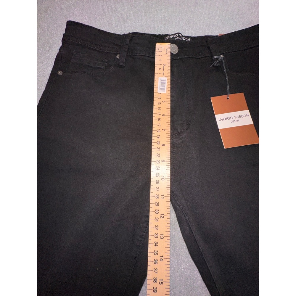 Indigo Wisdom Denim Mens Black Jeans 36x30 Slim Straight IW-5018-4 NWT - Picture 8 of 10